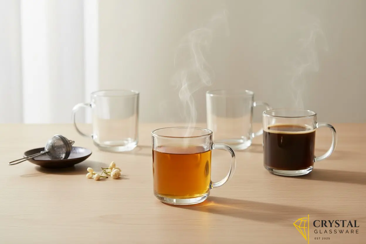 Smoky Glass Tea Mug - Set of 6- Plain Tea Mug 